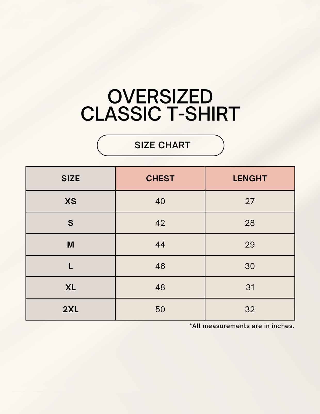 The Adiyogi Oversized T-Shirt - Size Chart - DesiThreads