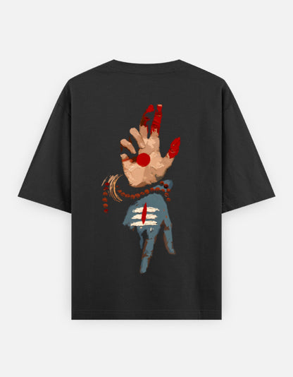 The Shiv Shakti Oversized T-Shirt - Full Shiv Shakti Back Print Shiva Parvati Hands - DesiThreads