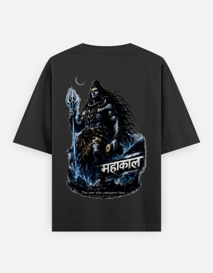 The Mahakal Oversized T-Shirt - Full Mahakal Back Print Shiva with Trishul - DesiThreads