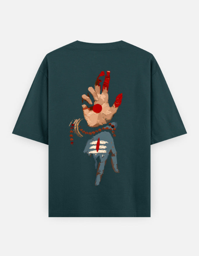 The Shiv Shakti Oversized T-Shirt - Back Print Oversized Fit Black - DesiThreads