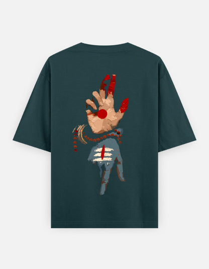 The Shiv Shakti Oversized T-Shirt - Back Print Oversized Fit Black - DesiThreads