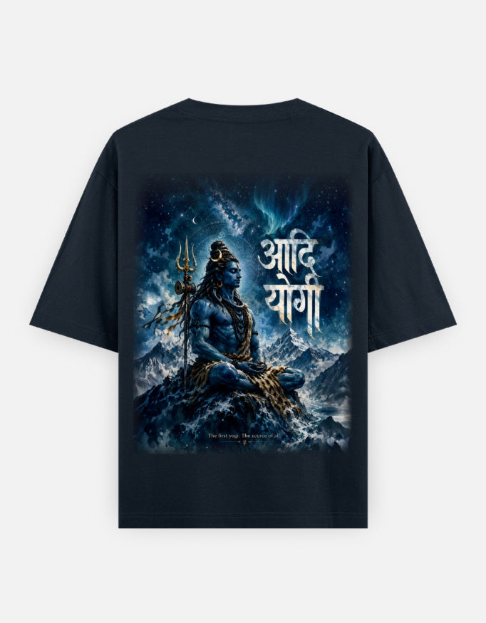 The Adiyogi Oversized T-Shirt - Full Adiyogi Himalayan Back Print - DesiThreads