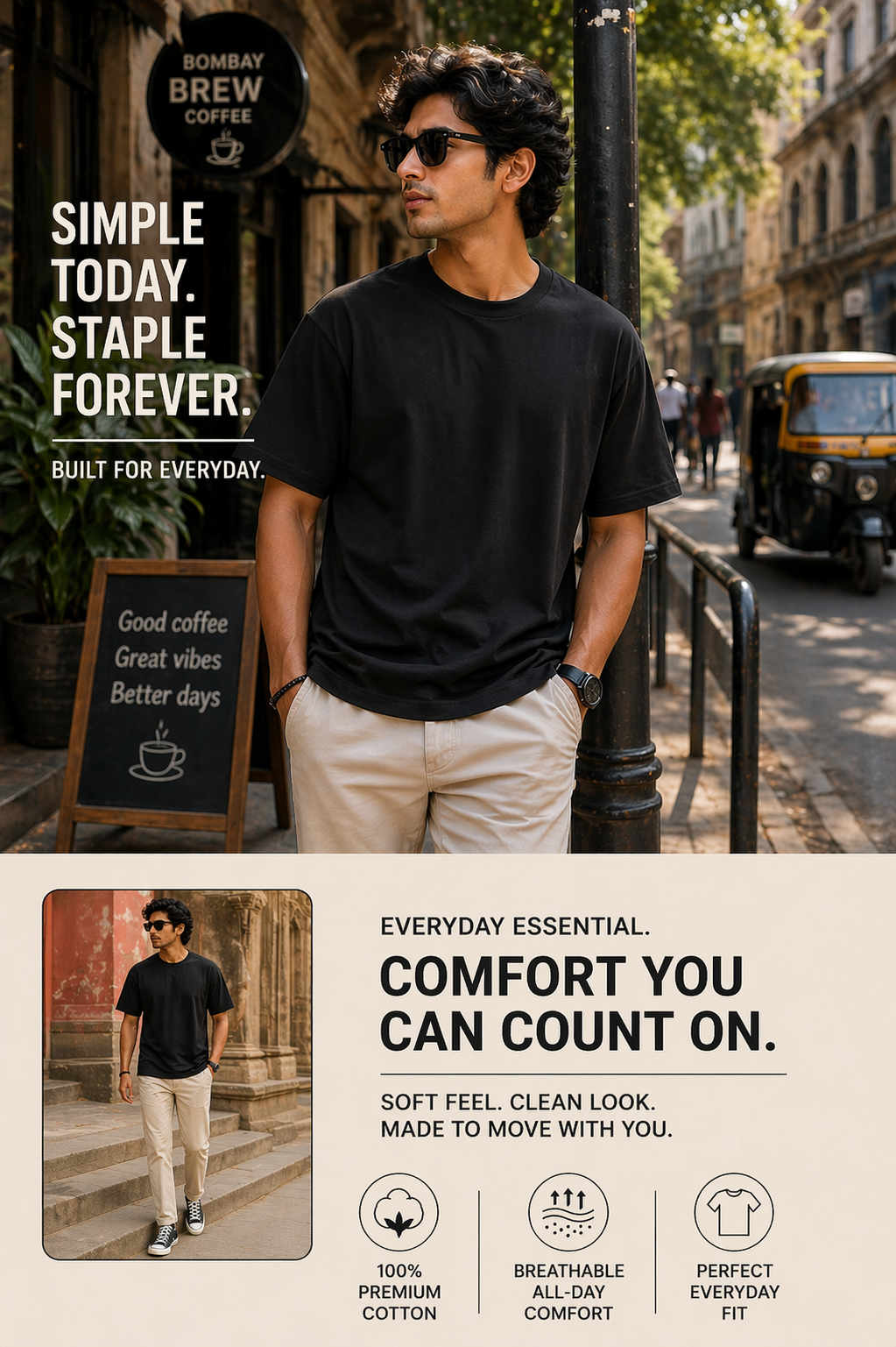 Plain oversized t-shirt multiple colors – pure cotton 180 GSM unisex DesiThreads