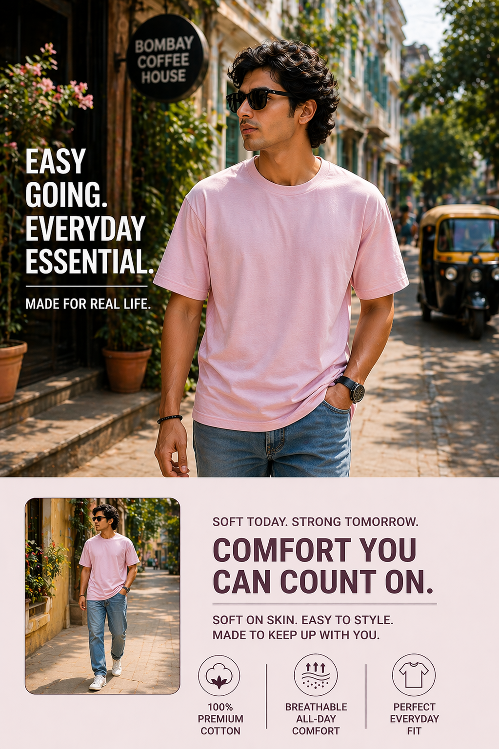 Plain oversized tee color options – premium 180 GSM DesiThreads India