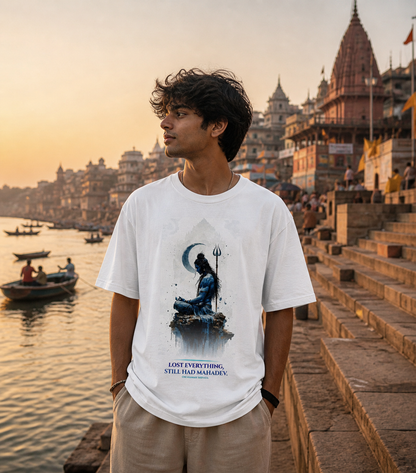 The Unbroken Faith oversized t-shirt – premium 180 GSM cotton Shiva mythology DesiThreads
