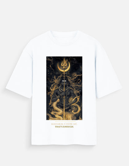 The Chosen By Mahakal oversized tee black – Lord Shiva Trishul graphic tee India
