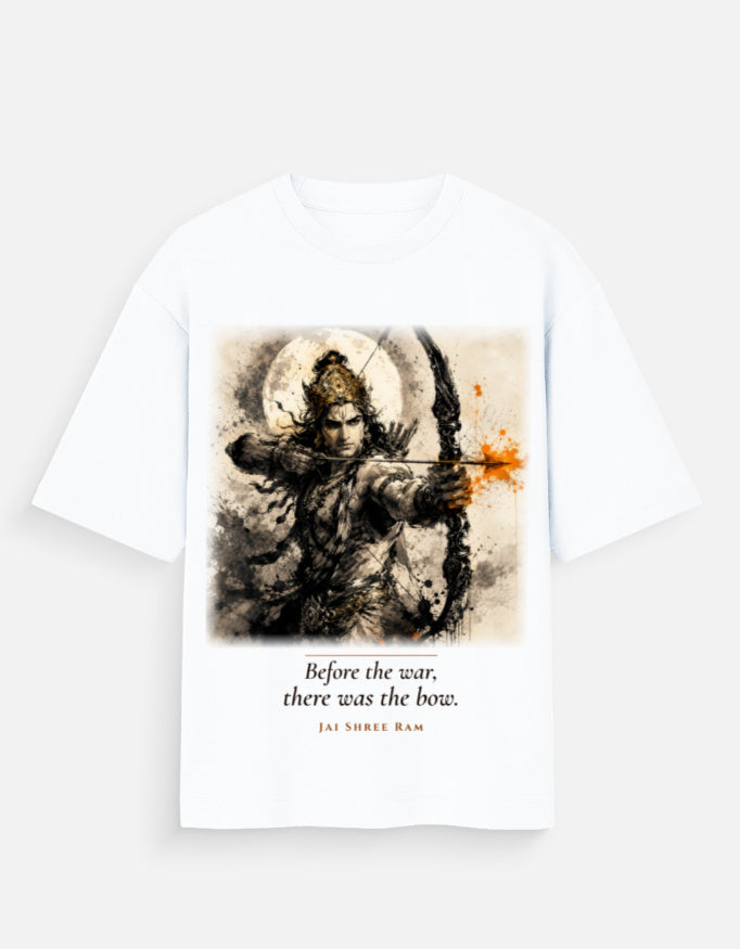 Before The War oversized t-shirt – premium 180 GSM cotton Kurukshetra mythology DesiThreads