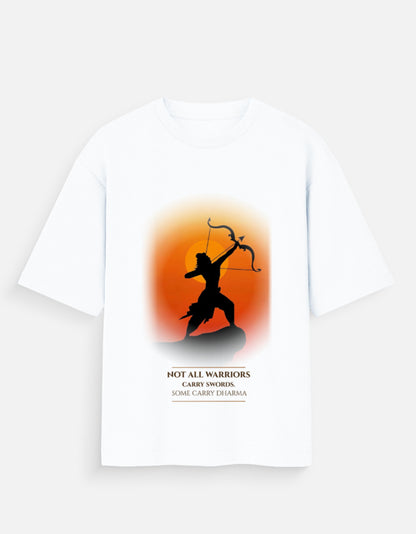 The Path of Dharma oversized t-shirt back – Ram mythology tee DesiThreads India