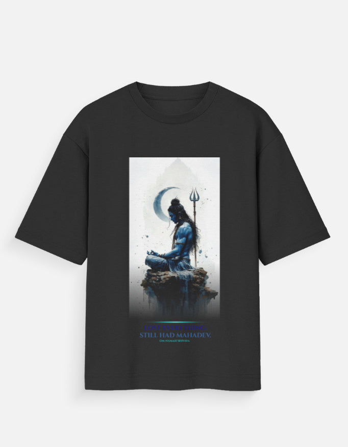The Unbroken Faith oversized t-shirt back – Mahadev mythology tee DesiThreads India