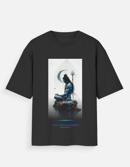 The Unbroken Faith oversized t-shirt back – Mahadev mythology tee DesiThreads India