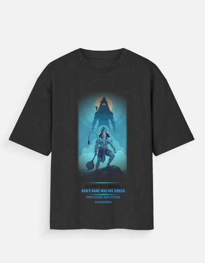 The Shield of Ram regular tee navy – Lord Hanuman Ram mythology graphic tee India