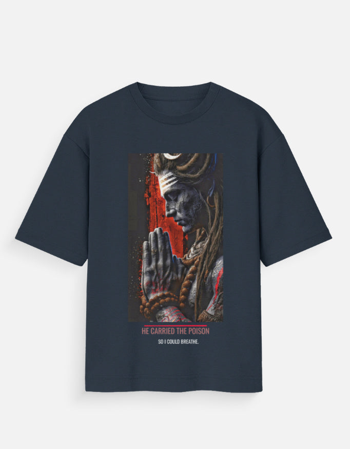 The Neelkanth oversized t-shirt navy – Shiva graphic Indian streetwear brand