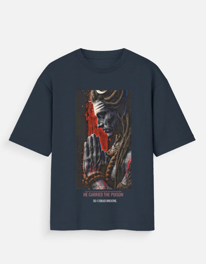 The Neelkanth oversized t-shirt navy – Shiva graphic Indian streetwear brand