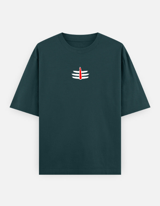 The Shiv Shakti Oversized T-Shirt - Black Oversized Fit Front - DesiThreads