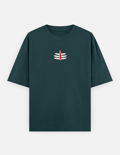 The Shiv Shakti Oversized T-Shirt - Black Oversized Fit Front - DesiThreads