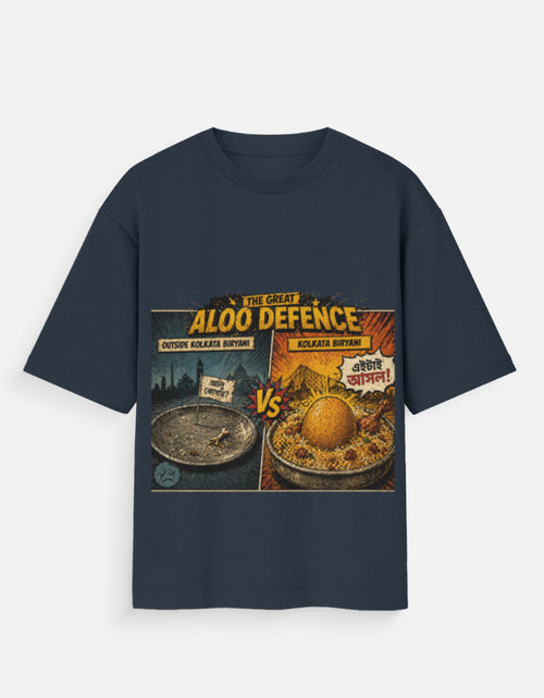 Kolkata Biryani Supremacy oversized tee front – Bengali food humor streetwear DesiThreads Kolkata