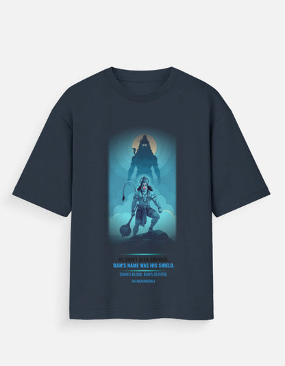 The Shield of Ram regular tee front – Hanuman Ram spiritual streetwear DesiThreads India