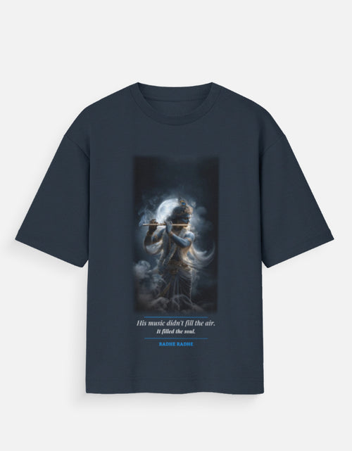 The Soulful Melody oversized tee front – Krishna spiritual streetwear DesiThreads India