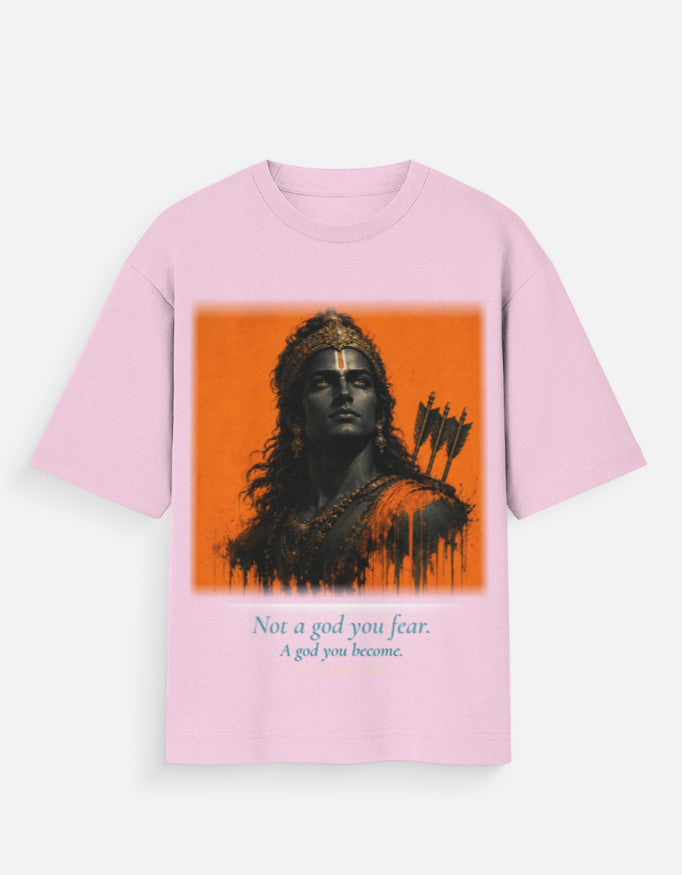 Not A God You Fear oversized t-shirt back – Hanuman mythology DesiThreads India