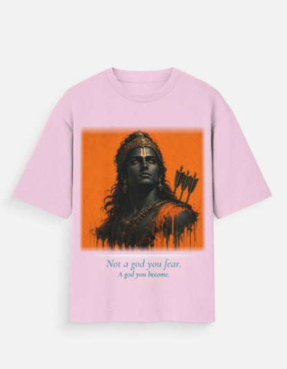 Not A God You Fear oversized t-shirt back – Hanuman mythology DesiThreads India