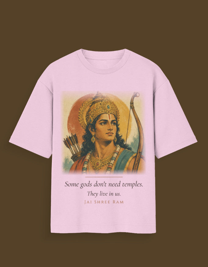 Some Gods Don't Need Temples oversized t-shirt back – Hanuman mythology DesiThreads India