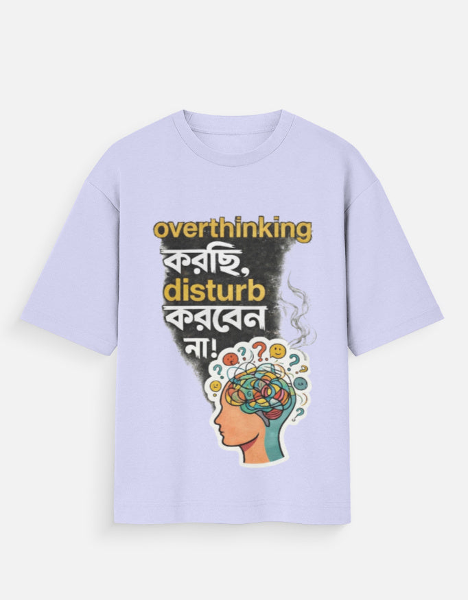 Overthinking Mode ON oversized tee black – Bengali graphic tee Kolkata streetwear India