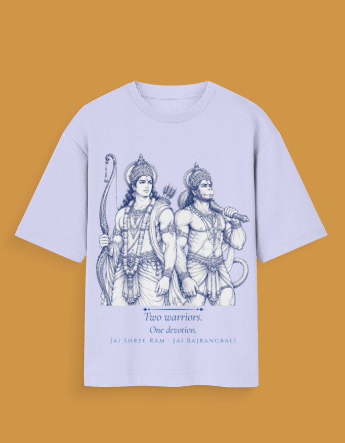 Two Warriors One Devotion oversized t-shirt size chart – unisex fit DesiThreads India