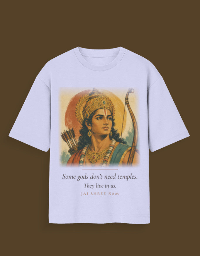Some Gods Don't Need Temples oversized tee back view – Hanuman DesiThreads Kolkata
