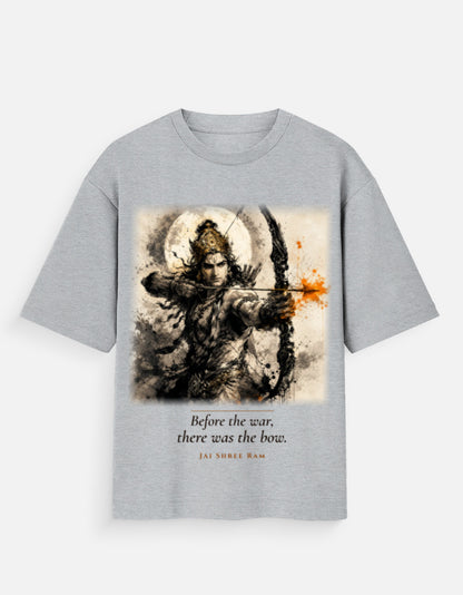 Before The War oversized tee beige – Kurukshetra battle mythology graphic tee India
