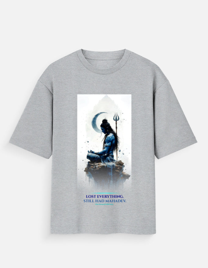 The Unbroken Faith oversized tee white – Lord Shiva spiritual graphic Indian streetwear
