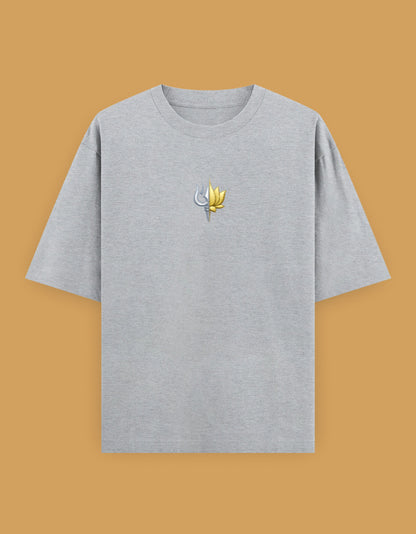 The Ardhanarishvara Oversized T-Shirt - White Front Lifestyle Shot - DesiThreads