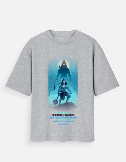 The Shield of Ram oversized tee – Hanuman Ram Shiva graphic Indian streetwear