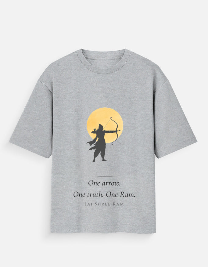 One Arrow One Truth oversized t-shirt – premium 180 GSM cotton Ram mythology DesiThreads