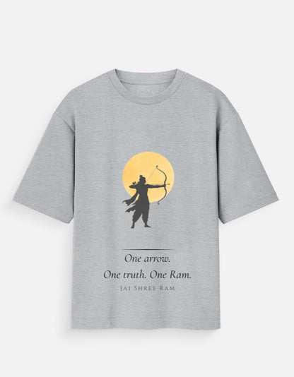 One Arrow One Truth oversized t-shirt – premium 180 GSM cotton Ram mythology DesiThreads